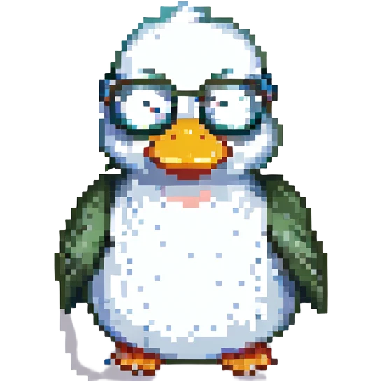 Rubber duck wearing tiny glasses emoji