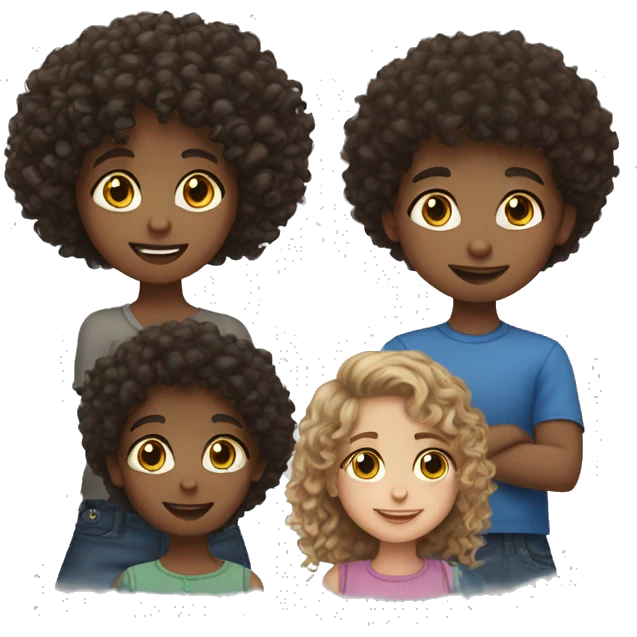 3 siblings 1 bay boy 2 girls curly hair emoji