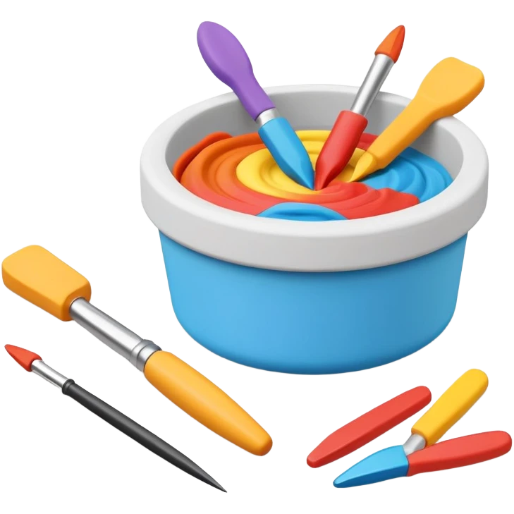 colorful modeling clay with tools emoji