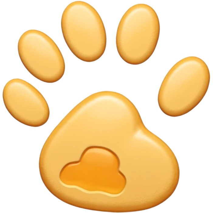 a very light pale pastel orangey yellow pawprint emoji