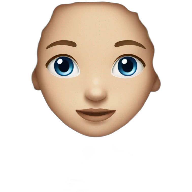 a girl with very light skin, brown straight hair and blue eyes emoji