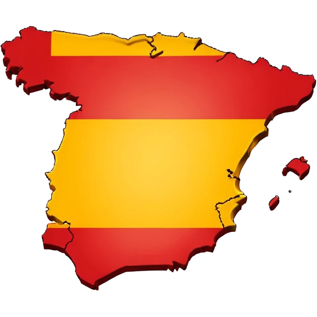 simple map of Spain (the country) in red and yellow emoji emoji