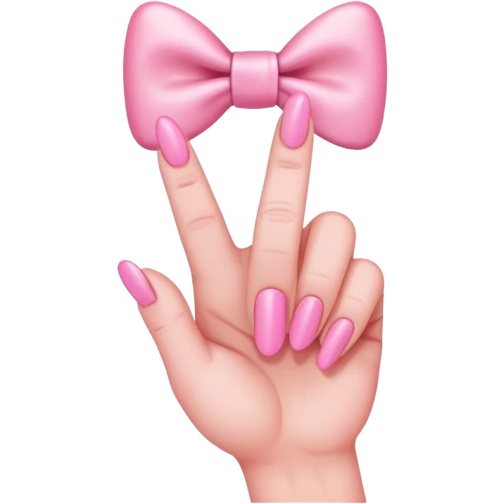 pink middle finger with bow emoji