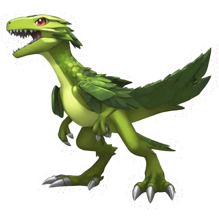  Cool Edgy Shiny Digimon-Fakemon-Raptor-Reptile full body emoji