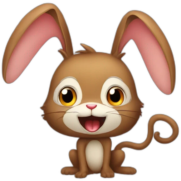 Bunny vs monkey emoji