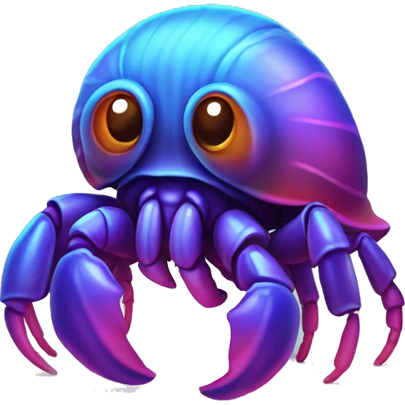 Cute neon hermit crab  emoji