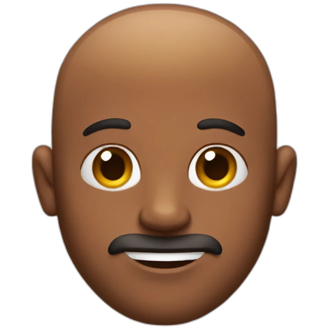 no hair man with bear emoji