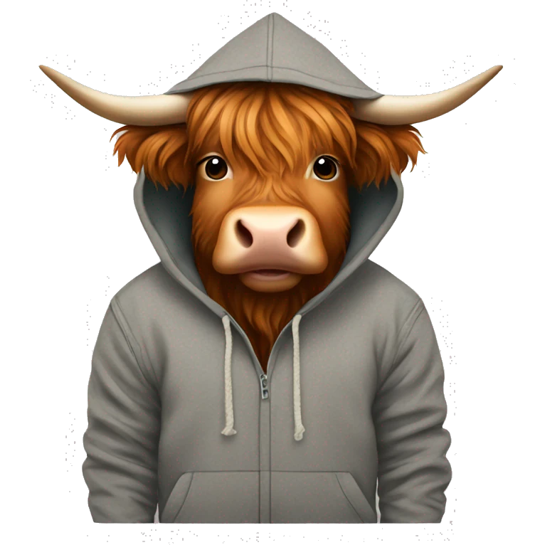 Highland cow in hoodie emoji
