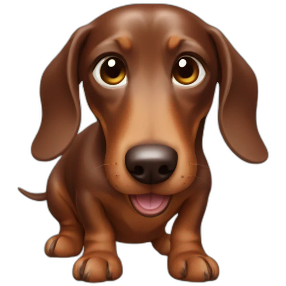 a dachshund vomits chocolate cream emoji