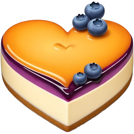 An orange heart with blueberry cheesecake  emoji