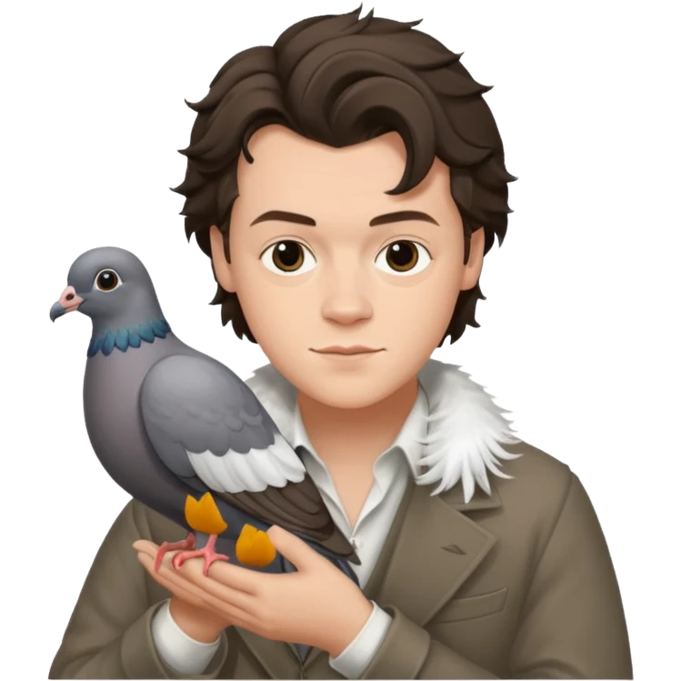 harry styles holding a pigeon emoji