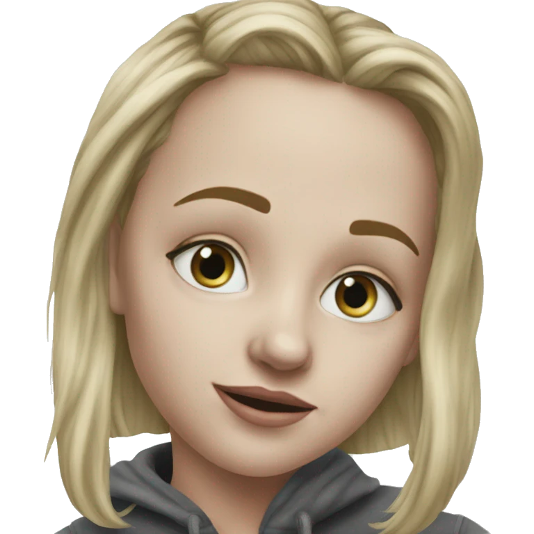 blonde girl portrait realistic viewing emoji