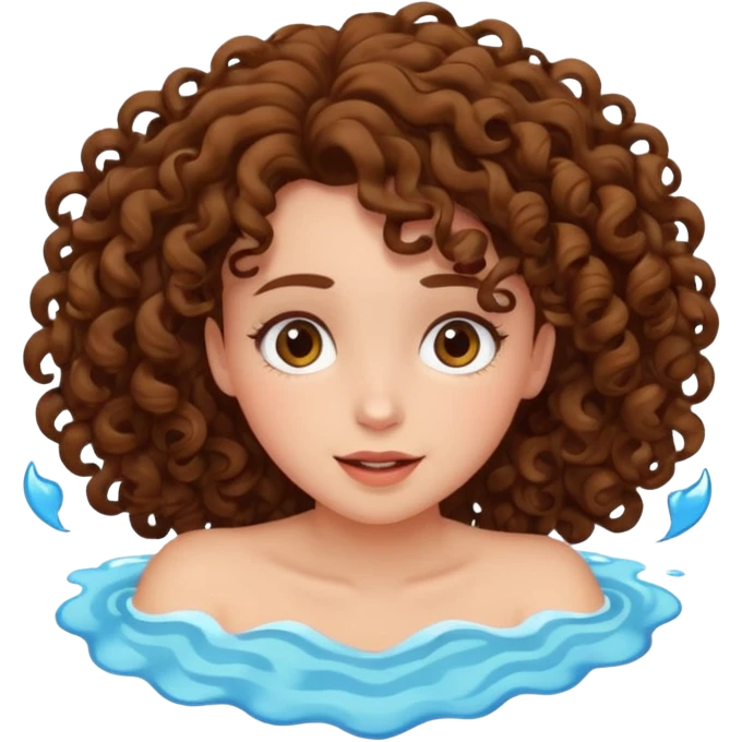Girl with curly hair falling over in love  emoji