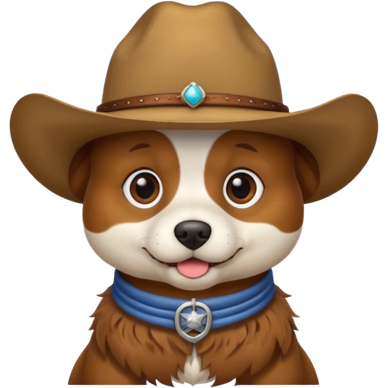 dog wearing a cowboy hat emoji