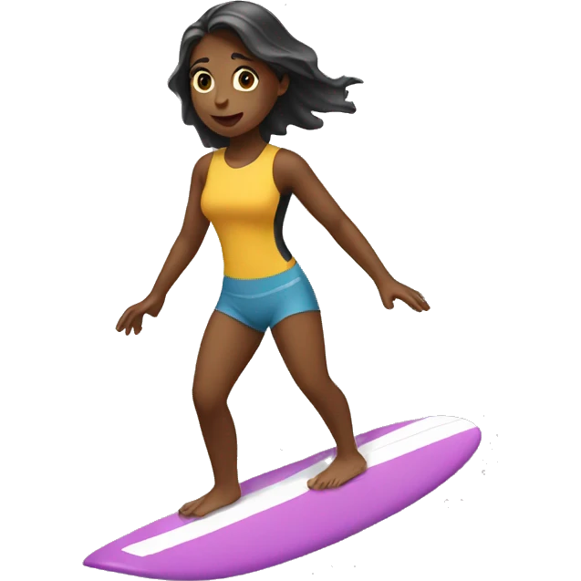 girl surfing and has no hand emoji