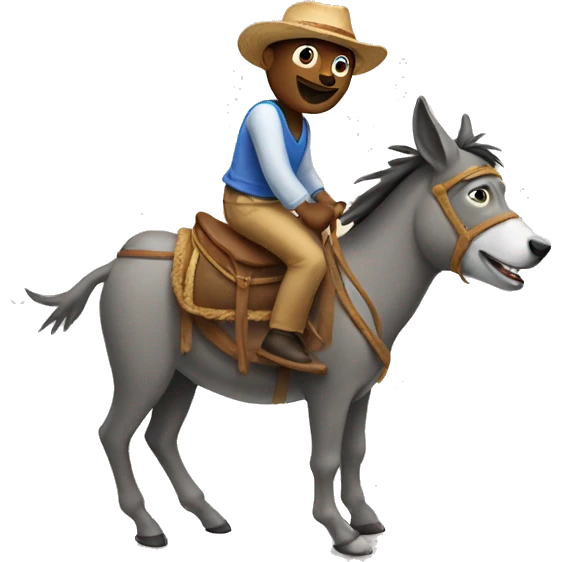 Dog riding a donkey  emoji