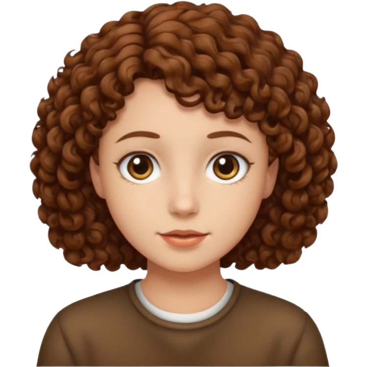 Brown curly hair cut emoji