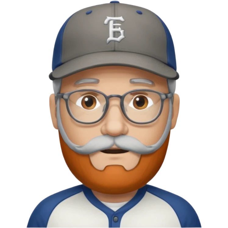 male full gray beard glasses and baseball cap emoji