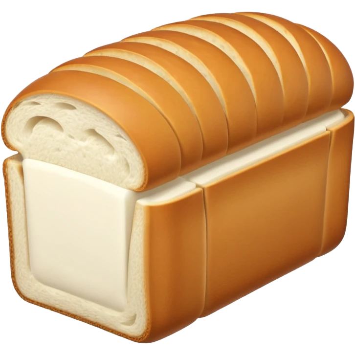 sandwich bread object icon, sliced bread loaf, soft white inside, 3D cartoon, mobile game icon style, centered, clean background, no text, no watermark
 emoji
