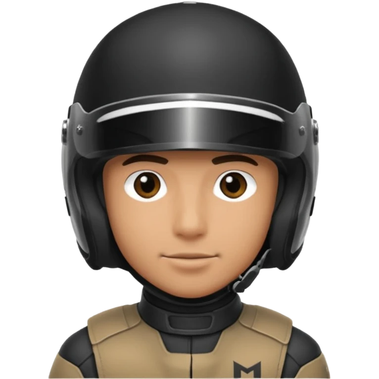 A guy  with a black moto helmet with black tinted visor all in black emoji
