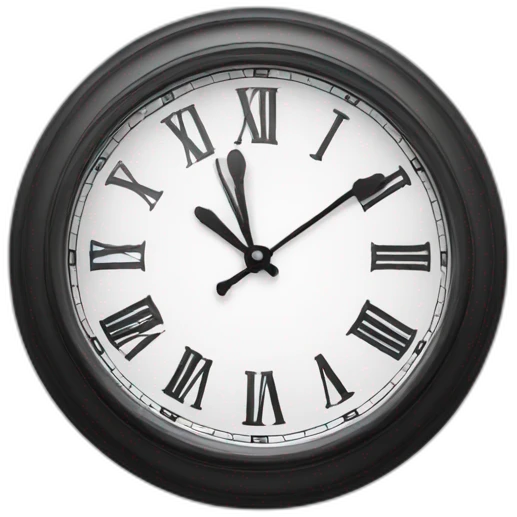 black and white clock emoji