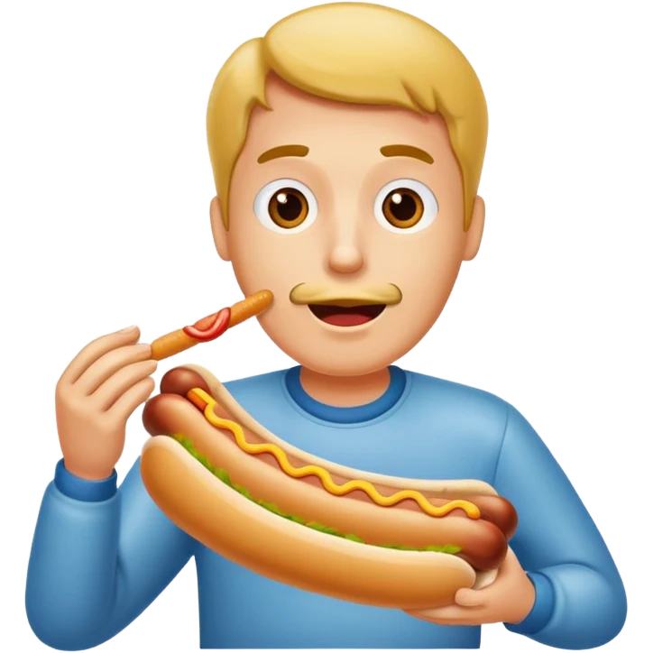 man eating a hot dog emoji