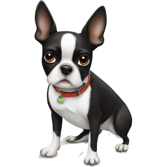 Boston terrier on a surf board emoji