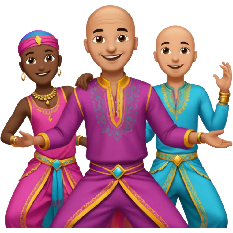 Bald moroccan man with dancers emoji