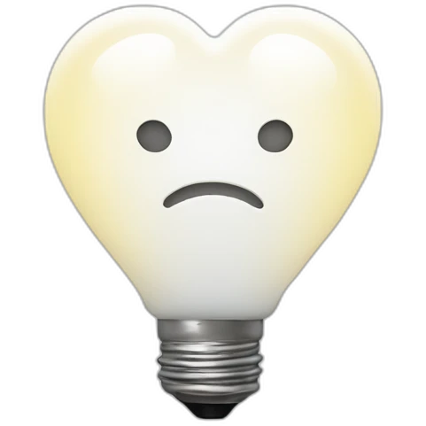 White heart lightbulb emoji