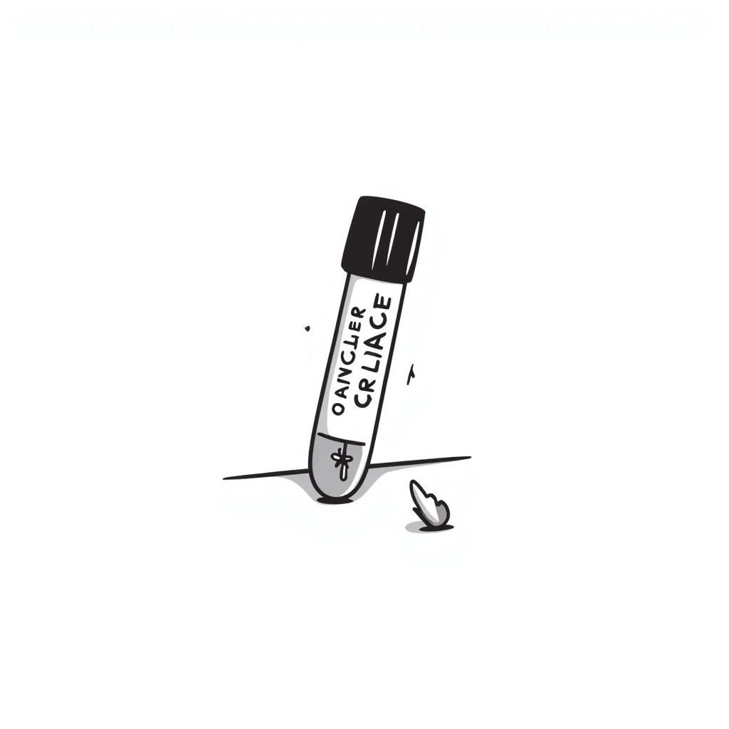 Blood test tube labeled for cancer markers, laboratory specimen for oncology testing emoji