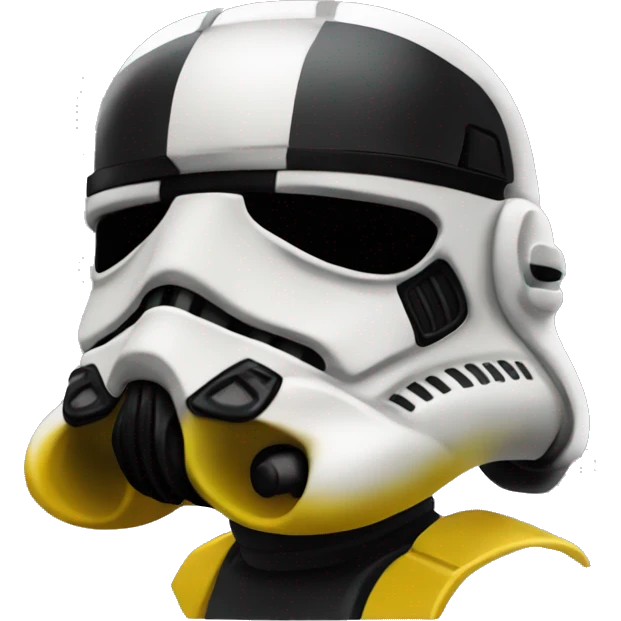 Black and yellow stormtrooper helmet  emoji