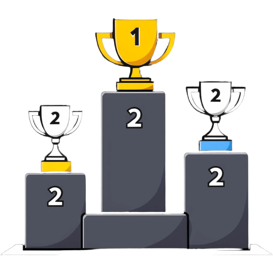 competition podium with 1st, 2nd, and 3rd place emoji