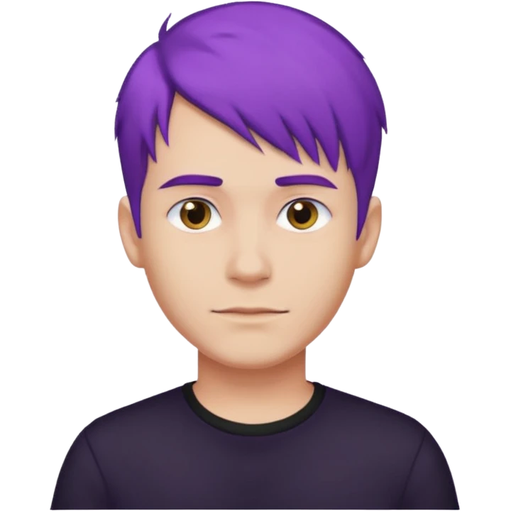 man with purple hair and black shirt emoji