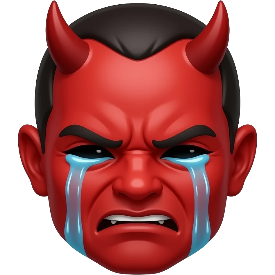 Emoji red face  demon crying emoji