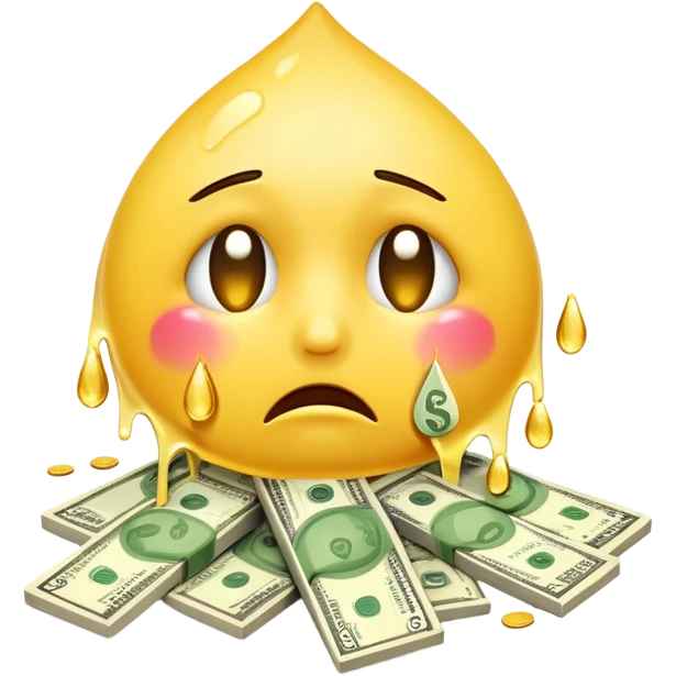 crying emoji with money emoji