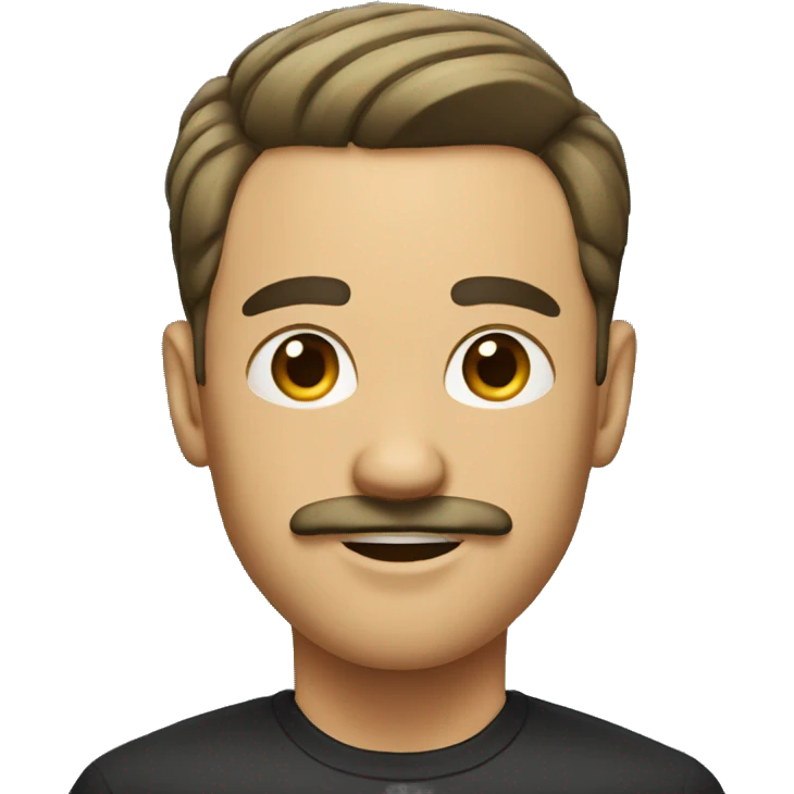Man with a square mustache and a short slicked back haircut emoji