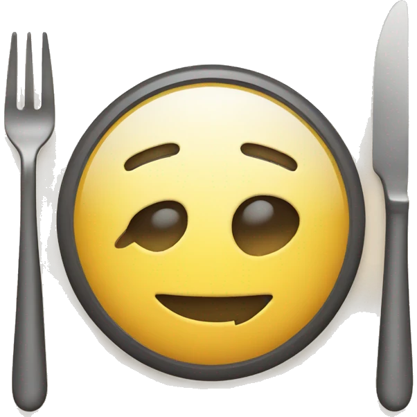 smiley with knife and fork emoji