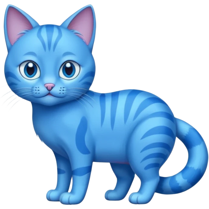 Blue cat but with 6 feet and short tail emoji