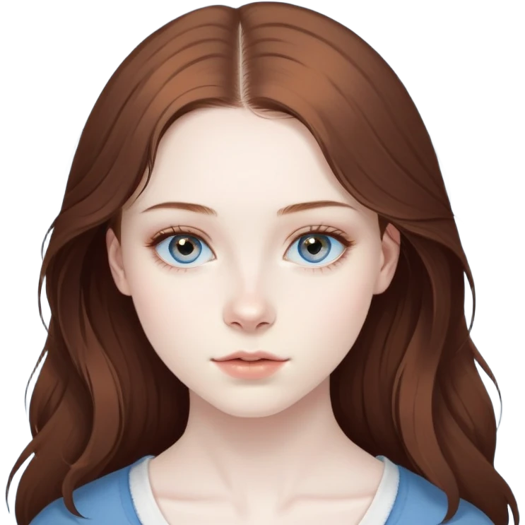One girl with pale skin brown eyes brown hair
A second girl with pale skin brown eyes brown hair
A third girl with pale skin brown eyes brown hair
A fourth girl with pale skin blue eyes brown hair
A fifth girl with pale skin blue eyes brown hair emoji