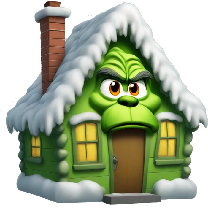 Grinch on a house emoji