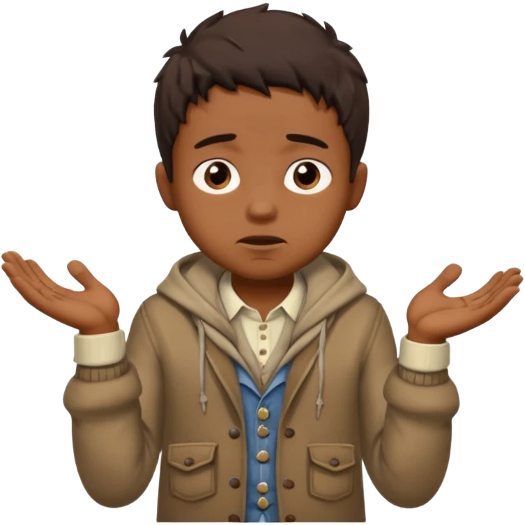 Emoji in which a small man begging emoji