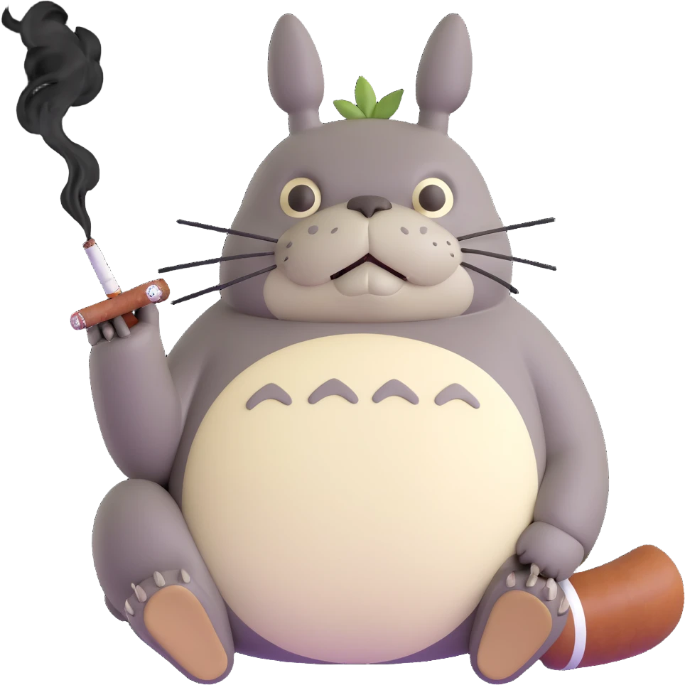 totoro smoking a cigar emoji