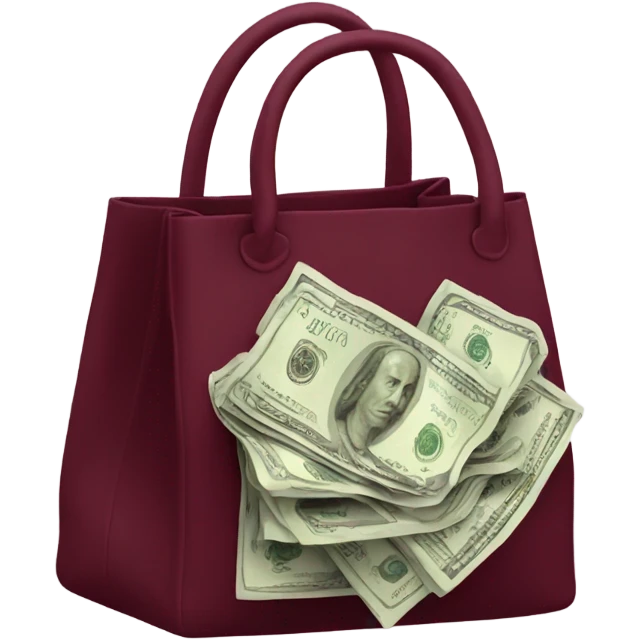 cash in burgundy bag emoji