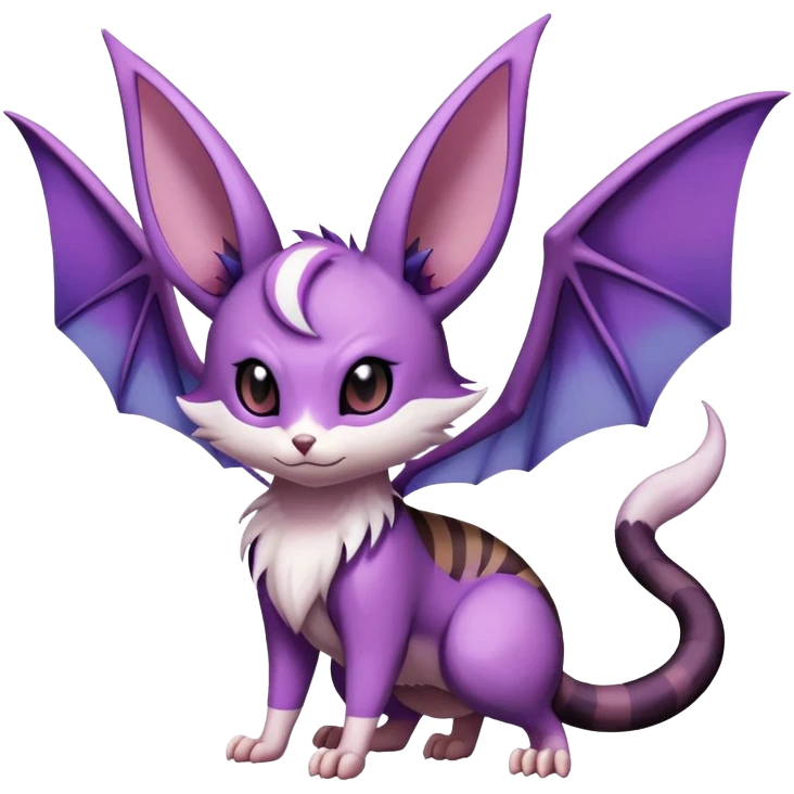 Shiny Furret-Espeon-Noibat-Noivern-Hybrid (Full body) emoji