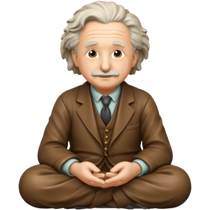 sitting philosopher-statue as albert einstein and blessing emoji