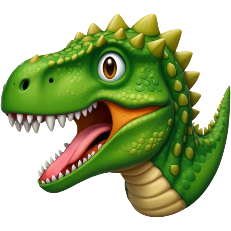 Dinosaur sticking its tounge out emoji