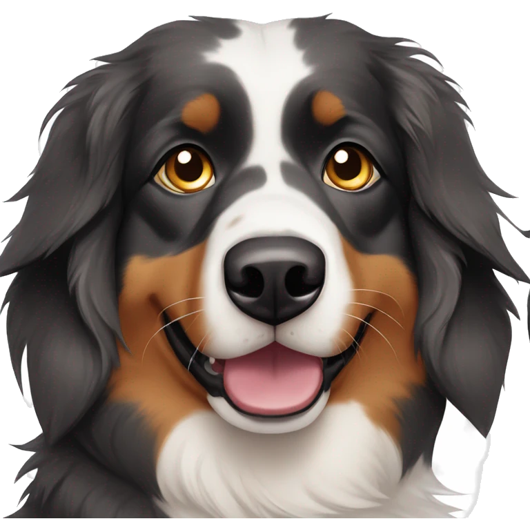 two different eyes dark tri-color australian shepherd emoji