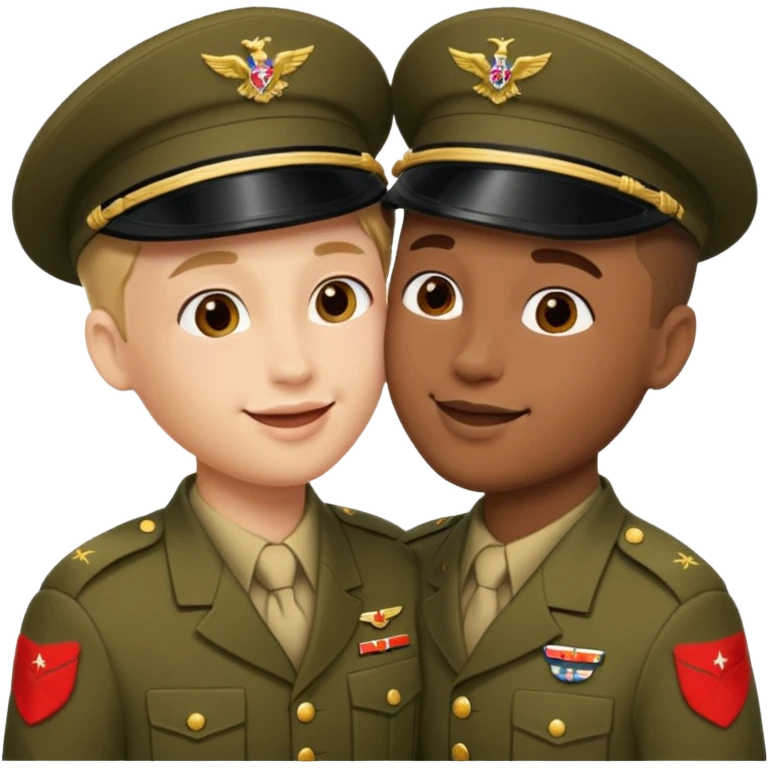Two soldiers kissing emoji