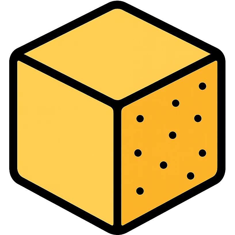 realistic sugar cube icon with color and black outlines emoji