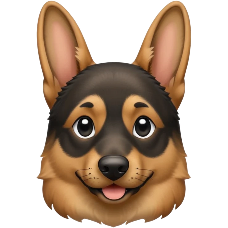 happy German Shepherd with a paw print above its head emoji